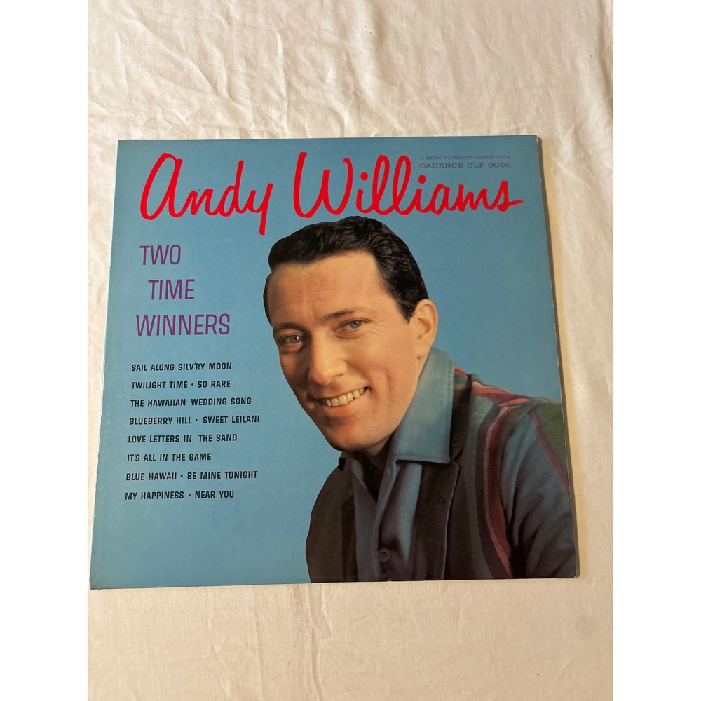Andy Williams Two Time Winners Vinyl LP 12" Blue Good Cadence CLP 3026 Mono 1959